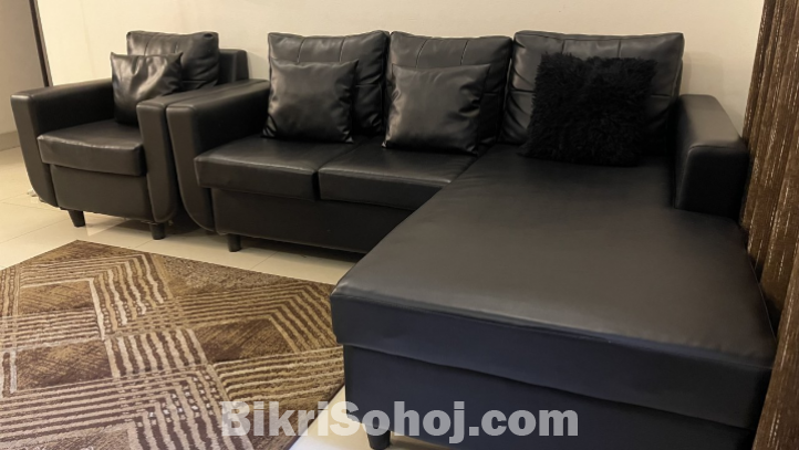 Leather Sofa Set with Divan